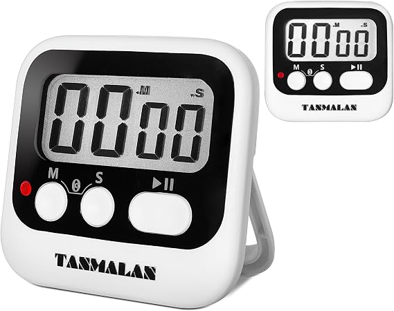 Easy to USE, Digital Timer Kitchen Timer, Magnetic Timer,Tanmalan(Black,2 Pack)