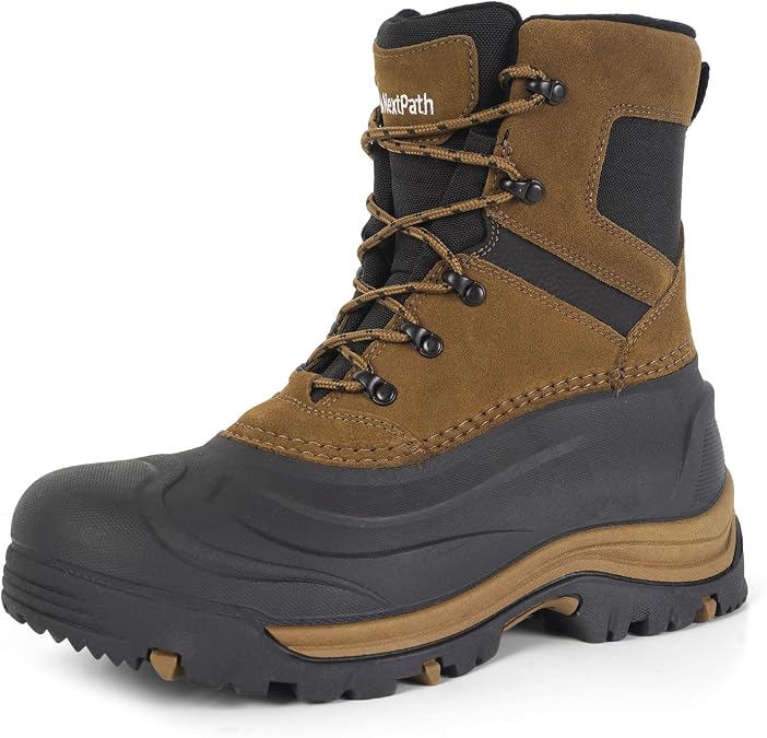 Men's Snow Boots Winter Boots For Men Waterproof Insulated Winter Work Boots For Men 8 Inch Snow Hiking Boots