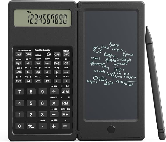 Non Graphing Scientific Calculator for Students, Writing Pad, Black