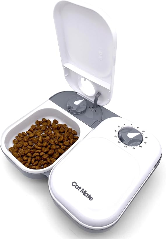Cat Mate C200 Automatic 2 Meal Pet Feeder with Timer for Cats & Small Dogs