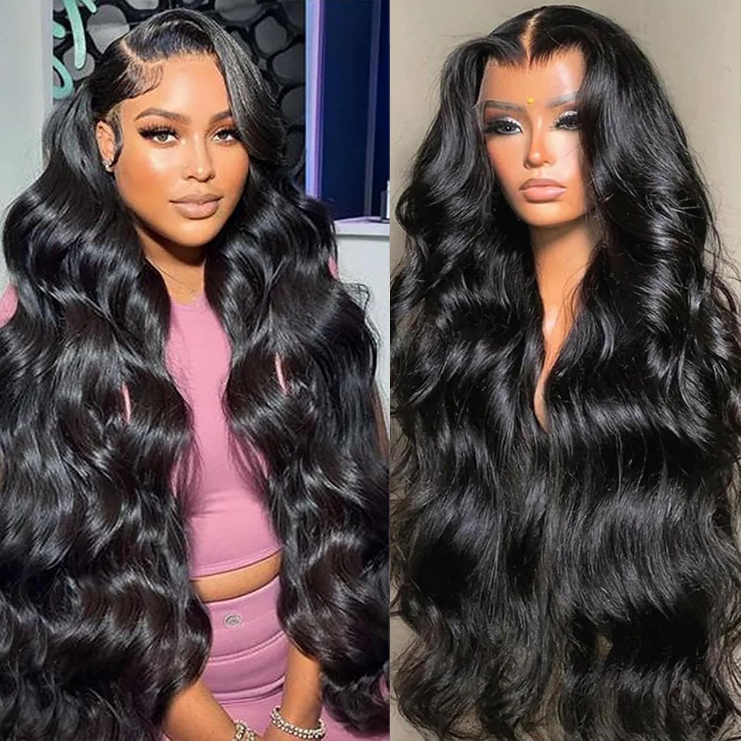 Tuneful 250% Density 13x6 HD Lace Front Wigs Human Hair Pre Plucked Body Wave Human Hair Lace Front Wigs for Women 28 Inch 13x6 Frontal Wigs Human Hair with Baby Hair