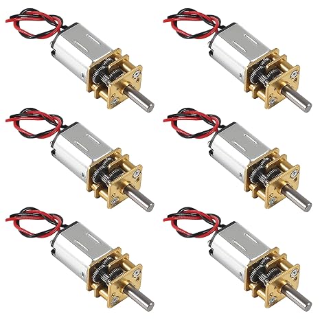 6pcs Mini Micro N20 Gear Motor DC 3V-6V Slow Speed Full Metal Gearbox Micro Motor DC Motors for DIY Robot Car RC Toys