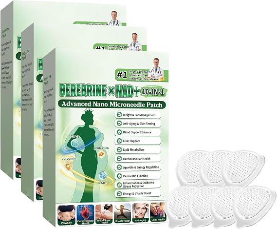 10-IN-1 Advanced Nano Microneedle Patch,Luxurious Weight Loss Patches, Natural Metabalance Patch, Microneedle Patches, Gentle Soothing, for All Body Types (3pc)