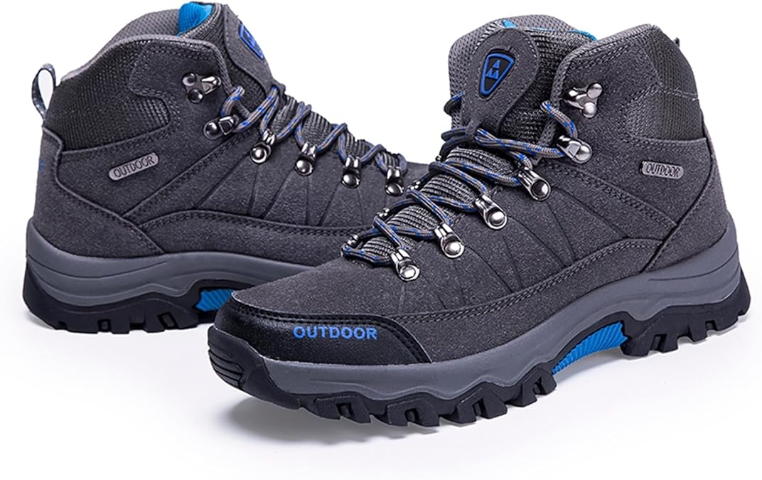 Men's High-Top Waterproof, Non-Slip, Adjustable Elastic Band Hiking Boots, Breathable Casual Hiking Boots Suitable For Outdoor Camping, Hiking And Climbing