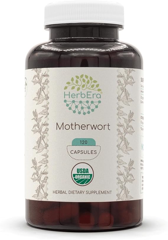 Motherwort USDA Organic 120 Capsules | Natural Herbal Supplement | Certified Organic Vegetarian Capsules and Organic Motherwort (Leonurus Cardiaca) Dried Herb (120 Capsules)