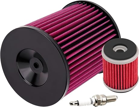 OuYi Motorcycle Air Filter 5TG-14451-00-00 & Oil Filter & Spark Plug Replacement for Yamaha YFZ450RSE YFZ450 RSE 2017-2023 YFZ450SE Special Edition 2005-2007 YFZ450W YFZ450RW Custom Graphics 2012 2013
