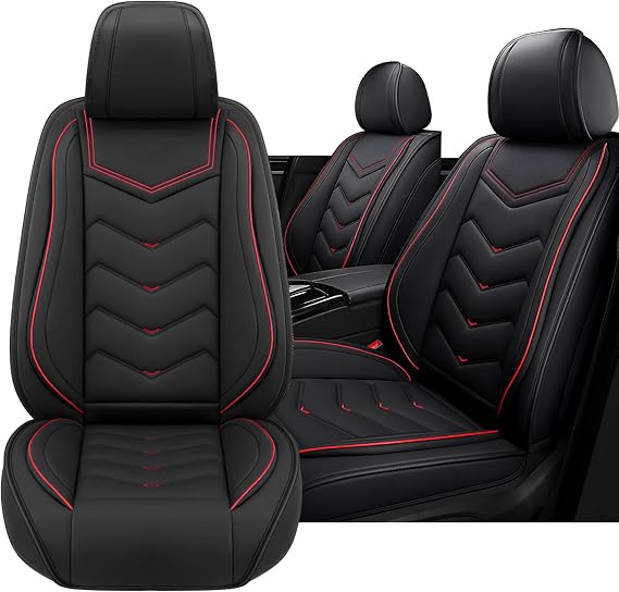 Car Seat Cover for Dodge Charger Daytona 2025,Driver's Seat Covers,Non-Slip Waterproof seat Cover,Wear-Resistant Nappa Leather car seat Covers.(Standard 2 Seats/Black)