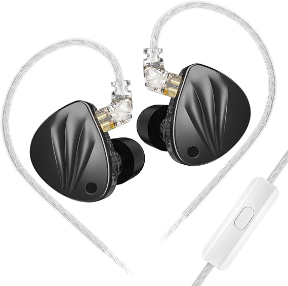 KZ Krila 1DD+1BA Tunable in Ear Earphones HiFi Earbuds Wired in Ear Headphones with 4-Level Tuning and 16 Tuning Options Detachable 2Pin Cable 3.5MM Plug (Mic)