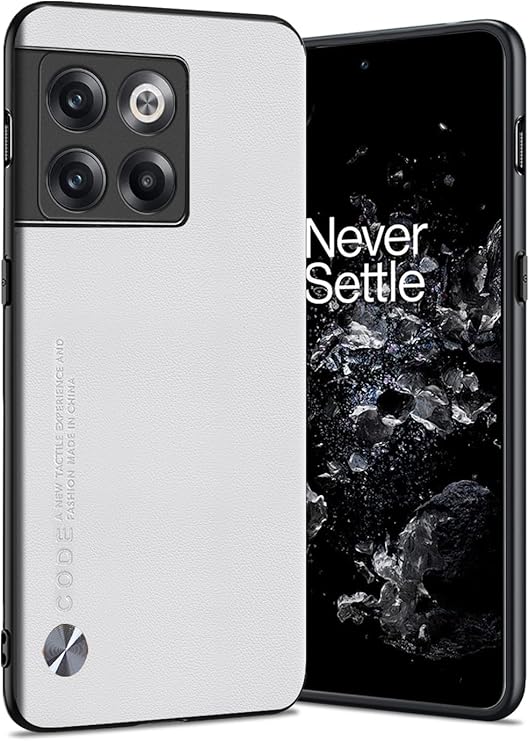 for OnePlus 10T Case 5G, Soft TPU Artificial Leather Back, Extremely Light Ultra-Light Cover, Anti-Fingerprint-Scratch Camera Protection Phone Case for OnePlus 10T (White)