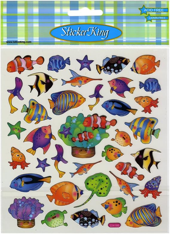 Tattoo King Multi-Colored Stickers-Reef Fish