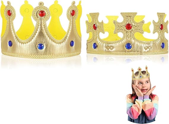2PCS King Crown for Kids & Adult Birthday Party Costume Party
