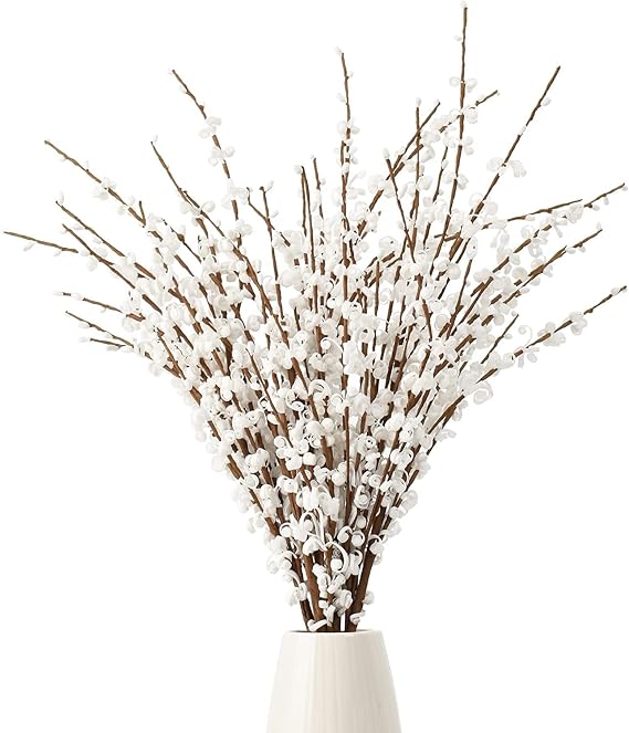 Artificial Jasmine Flowers with Long Stem 6Pcs 29.5" Fake Flower Bouquet Faux Jasmine Plants for Wedding Bridal Bouquet Wreath Table Centerpiece Outdoor Decor (White)