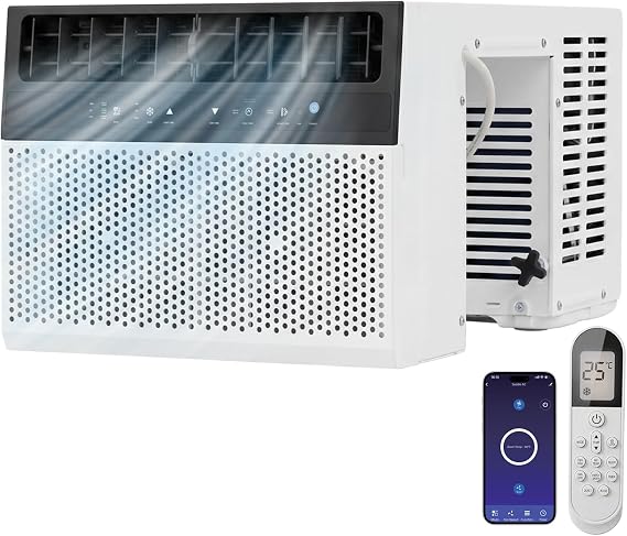 Aoxun 10000BTU U-shaped Window Air Conditioner with App Control,6-in-1 Window AC Unit Cools up to 450 sq.ft, Window AC Unit with Cool/Dry Fan/Auto Sleep,Energy Saving,Easy Install,Remote Control
