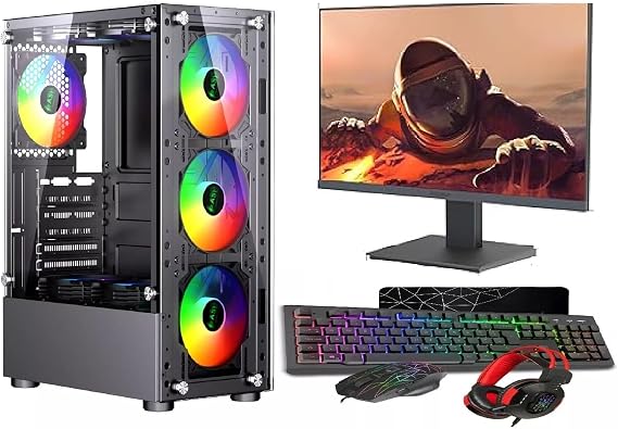 ASC Intel Core i7 Gaming Bundle• GT730 2GB Graphics Card • 8GB RAM • 128GB SSD+500GB HDD • 500W 80+ PSU • Black 6 Fan RGB Gaming Case • WIFI • Windows 11 • 22" Monitor Bundle