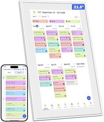 Canupdog Digital Calendar, 21.5 Inch Electronic Calendar Chore Chart & Wall Planner, IPS HD Touchscreen Interactive Display for Family Schedules, Streamline Household Organization, Christmas Gifts for Women Mom