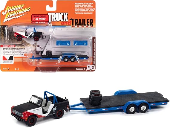 Johnny Lightning - 1966 Ford Bronco w/Open Trailer & Tires (King of The Hammers)