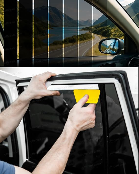 5% VLT Car Window Tint Solar Film 3 Metre Roll - Professional Accessories | Auto &amp; Home Glass | Limo Black Privacy + High UV Block | Includes Installation Tool Kit