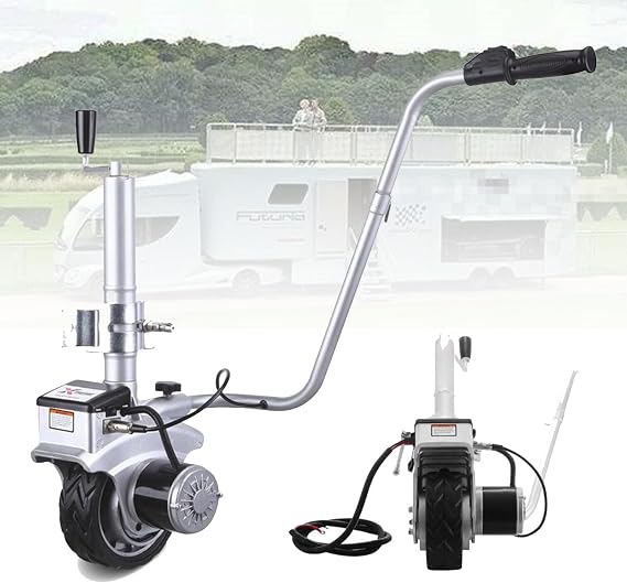 12V 350W Electric Trailer Mover - 2270KG Load Capacity Motorised Wheel Dolly for Camper/All-Terrain Aluminium Jack with Remote & Brake