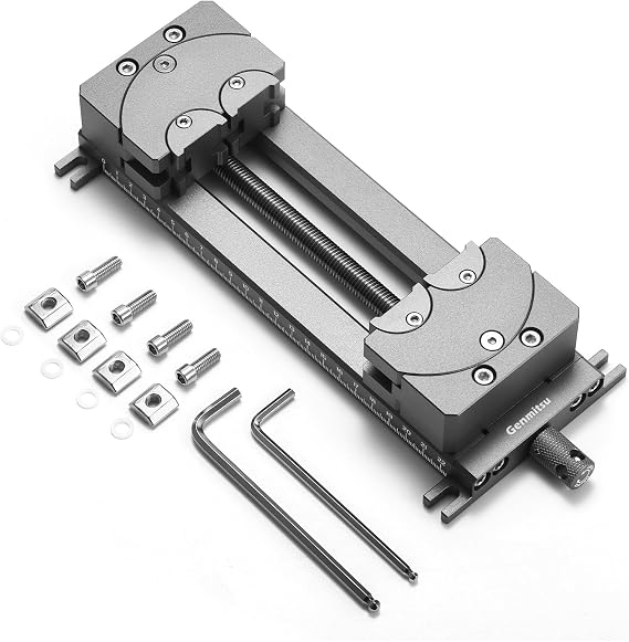 Genmitsu Fractal Vise with 100 Adjustable Jaw for Irregular Shape, 120mm Clamping Range, Dual Fixation Design for Genmitsu & Other CNC Router Machines