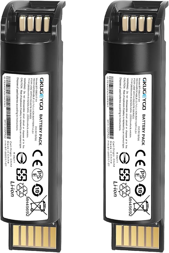 2 Pack DS2278 Batteries Replacement, DS2278 Li-ion Battery for Zebra DS22 DS2278SR DS2278-HC BT-000317-01 BTRY-DS22EAB0E-00 CR2278 CR2278-PC Handheld Scanner