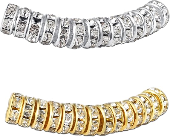 200PCS Sliver Plated Spacer Beads for Jewelry Making Gold Spacer Beads for Jewelry Making