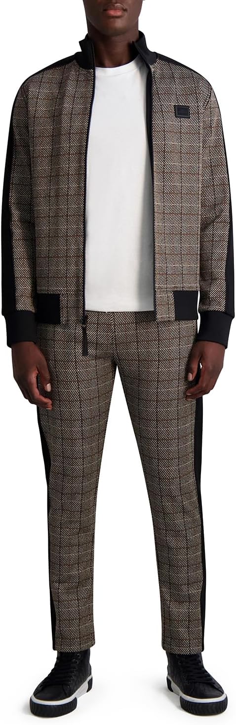 KARL LAGERFELD mens Plaid Track Jacket