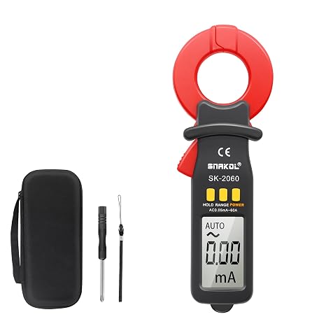 1999 Counts Leakage Clamp Meter, 0.01mA 60A AC Auto-Range Tester | Auto-ranging with data hold, professional micro leakage tester for circuit maintenance inspection