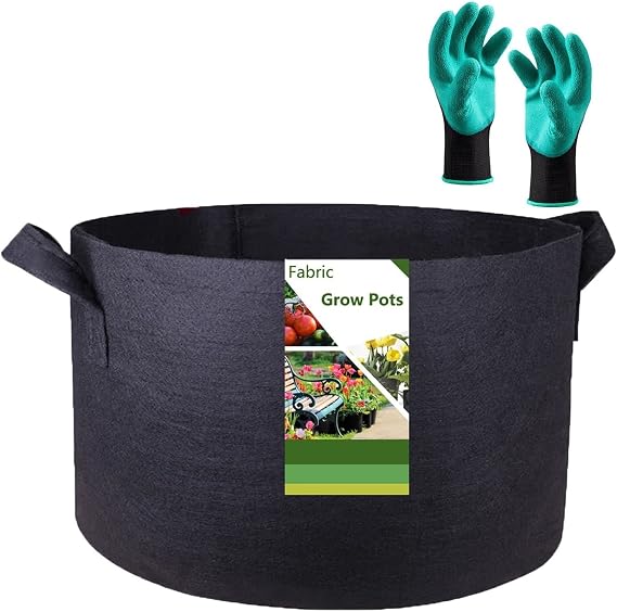300 Gallon Big Raised Garden Bed Bag (60x24 inch) Large Plant Grow Bag for Potato,Tomato Planter,Herbs Veggies Planter,Flower Bed,Plant Container,Yard Waste,Lawn Debris,Leaf Bag with Gardening Gloves