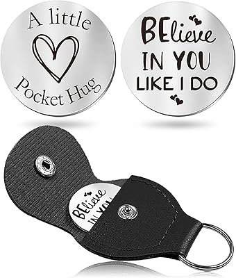 CINDYHE Pocket Hug Token keychain Gifts for Men Women Him Her Dad Mom Son Daughter Brothers Sisters Teacher Boy Girl Friends Believe in you like i do