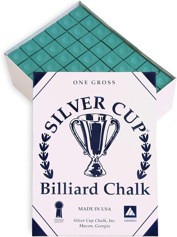 Silver Cup Pool cue Billiard Premium Chalk - ONE Gross - 144 PCS - Green