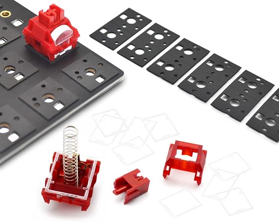 RUNJRX Keyboard Switch Film Poron Switch Pad,Swich Film for Cherry Kailh Switches,Switch Pads for Hot Swap Keyboard 120 Pcs (Film&Pad)