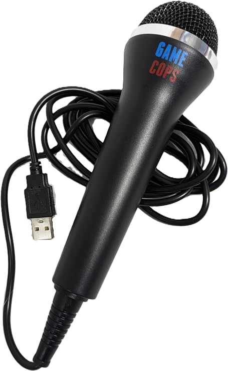 USB Microphone for Rock Band & Guitar Hero - Universal Wired Mic Compatible with PS4, PS3, Xbox One, Xbox 360, Wii, PC, Mac & Karaoke Games - 7ft Cord Plug & Play