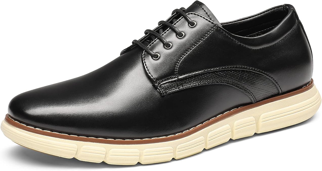 Bruno Marc Men's Crossflex Dress Sneakers Casual Oxford Formal Shoes,Size 13W,Black,GRANDPLAIN
