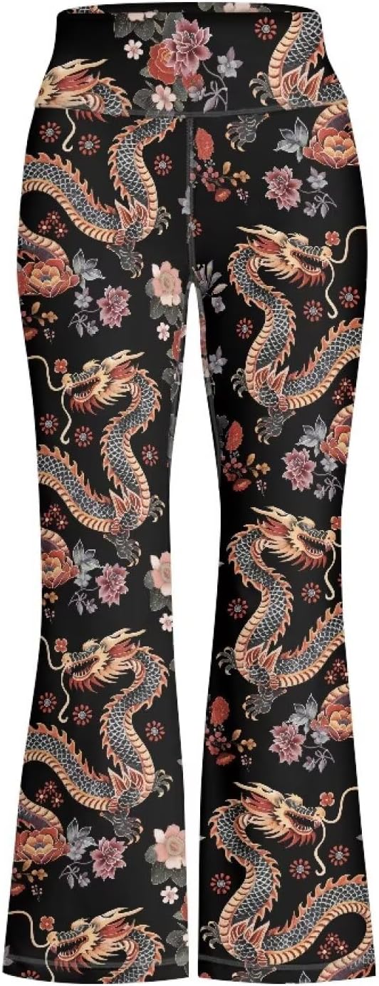Girl's Bootcut Yoga Pants High Waisted Casual Trousers Kids Bell Bottoms Pants Size 5-14 Years