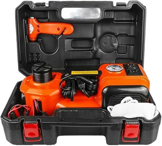 Car Jack Electric 12V 5T 45cm 3 in 1 Electric Hydraulic Floor Rolling Jack Tire Inflator Pump