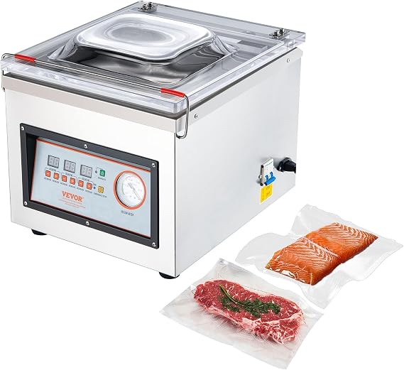 VEVOR Chamber Vacuum Sealer 320W Sealing Power 12.6 Inch Sealing Length | Vacuum Packing Machine for Wet Foods, Meats, Marinades and More, Compact Size, Applied in Home Kitchen and Commercial Use