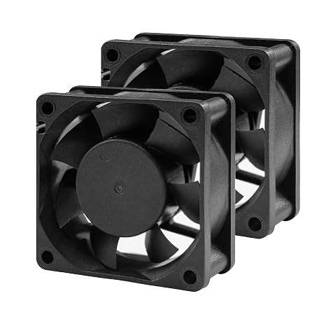 60mm Small 12V DC 2Pin Car Audio Vent Cooling Fan 5600RPM 2-Pack | Mini 12V DC Fan Long-Life Bearing for Incubator Electronics Heatsink Cooling
