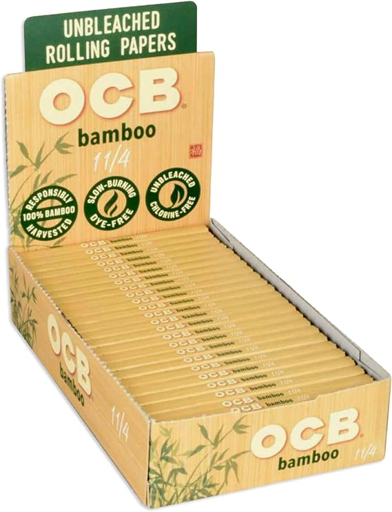 OCB Bamboo Unbleached Ultra Thin Rolling Papers 1 1/4 (24 Booklets)