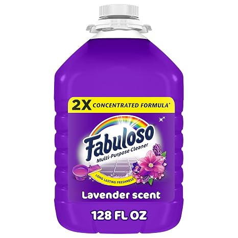 Fabuloso 2X Multi-Purpose Cleaner, No Rinse Floor Cleaner, Long-Lasting Freshness, Lavender Scent, 128 fl oz