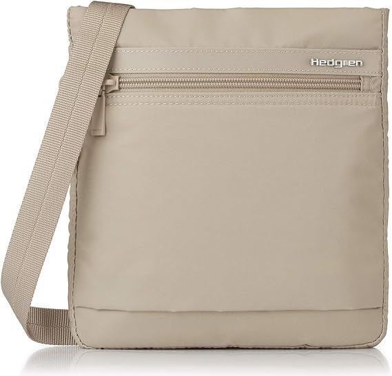 Hedgren LEONCE Crossbody Bag - RFID Protection, Zip Lock, Pen & Slip Pockets, Water-Repellent, 0.92L - Cashmere Beige