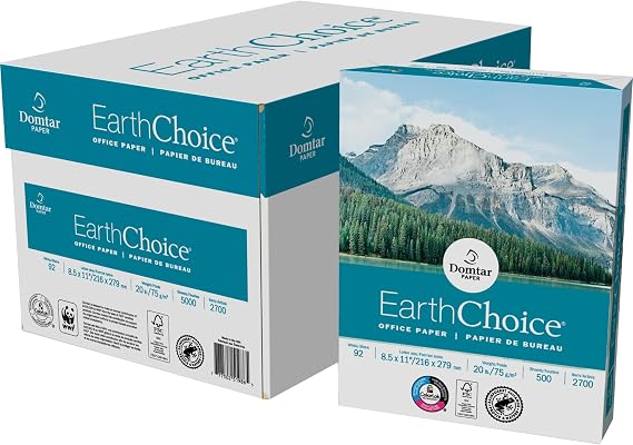 Domtar 8 1/2" x 11" 20lb Copy Paper (DMR2700) Category: Copy and Multi Purpose Paper, 1 Ream (500 Sheets)