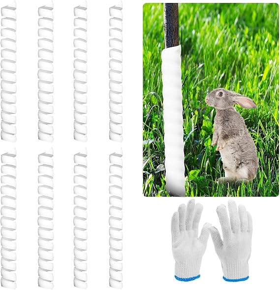 8PCS Tree Trunk Protector Guard, 2 Size Plastic Spiral Tree Bark Protector Tree Wraps to Protect Bark, Tree Tubes Protect Saplings Plants from Deer, Rabbit, Cats, Rodents, Mowers, Trimmers