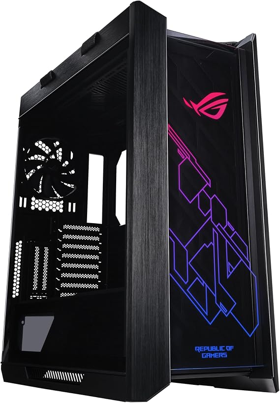 ASUS ROG Strix Helios GX601 RGB Mid-Tower Gaming Case, Pre-Installed 4x140mm Fans, ATX/EATX, Tempered Glass, Aluminum Frame, GPU Braces, 420mm Radiator Support, Aura Sync,
