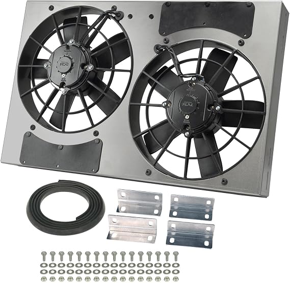 Derale Performance 16831 Gray/Black High Output Dual Radiator Fan