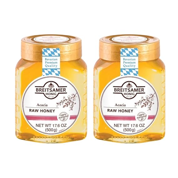 Breitsamer, Acacia Raw Honey, 17.6 oz (2 Pack)
