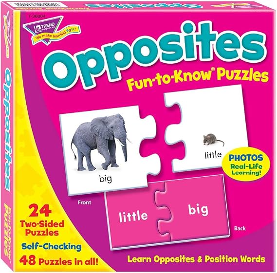 TREND enterprises, Inc. Opposites Puzzle Set, Multicolor, 3 x 6 in, Ages 3 and Up