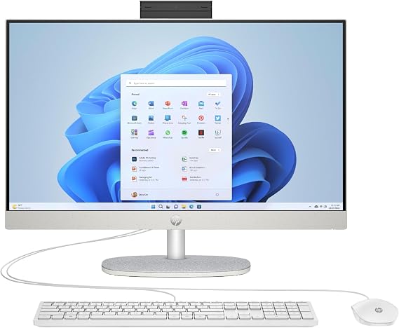 HP 24-CR0062NA | Intel Core i3-N300 Desktop PC | 8GB RAM | 512GB SSD | 23.8" All-in-One Computer | Windows 11 Home | Office &amp; Home PC | Wi-Fi | Fast Performance
