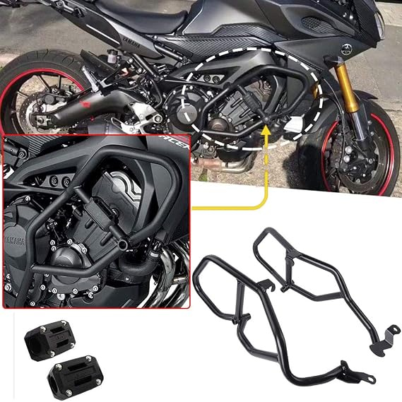 Motorcycle Highway Steel Engine Gurad Falling Protector Crash Bar Bumper Frame Protection Compatible with MT-09 FJ-09 MT09 FJ09 Tracer 2015 2016 2017 2018 2019 2020