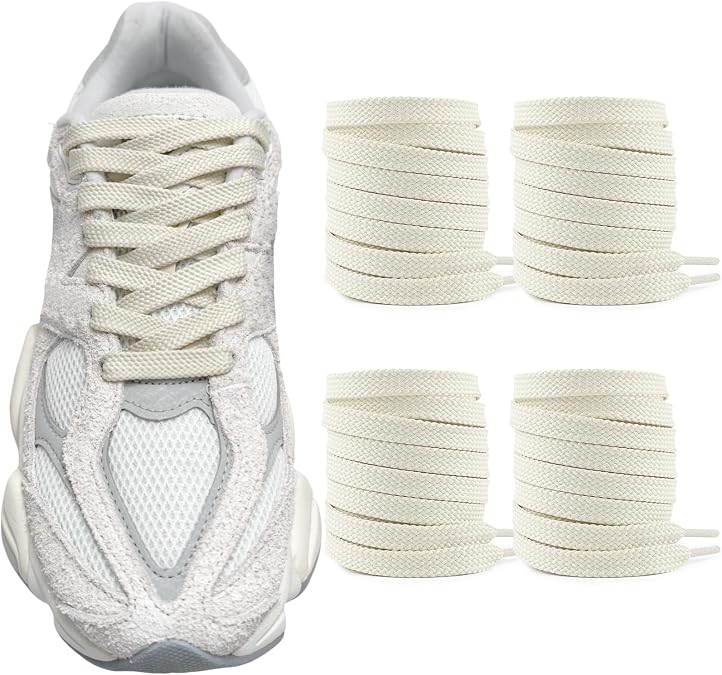 UamGlsob 2 Pairs Flat Shoelaces for New Balance 9060, 574, 997, 998, 990 | 5/16"(8mm) Athletic Classic Shoe Laces Replacement Strings for Sneakers