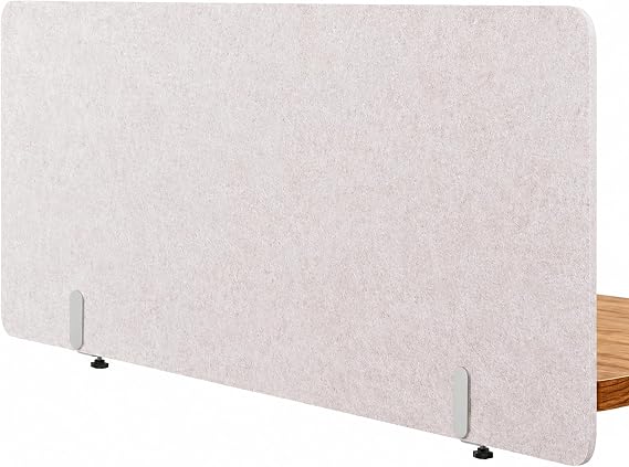 Desk Privacy Panel, Begie Clamp-On Divider for Office & Home, 48" x 18" | No-Drill Clamp Mount,Under Desk,Polyester,Cable Routing Clearance,Pin-Friendly Felt Surface
